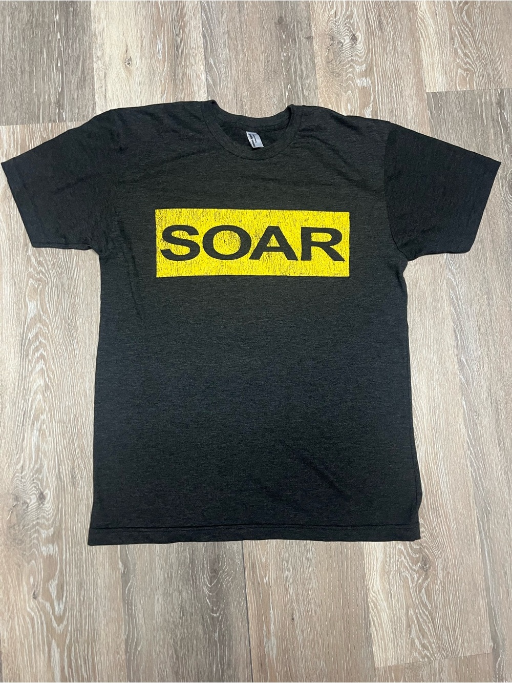 American Apparel Black Tee with Yellow SOAR Graphic